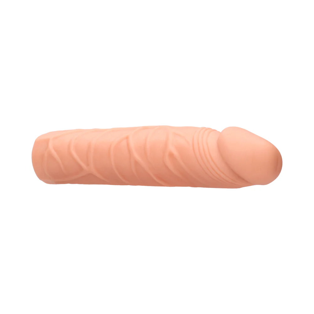 RealRock Realistic Veiny 7 in. Penis Sleeve Extender Beige - Image 6