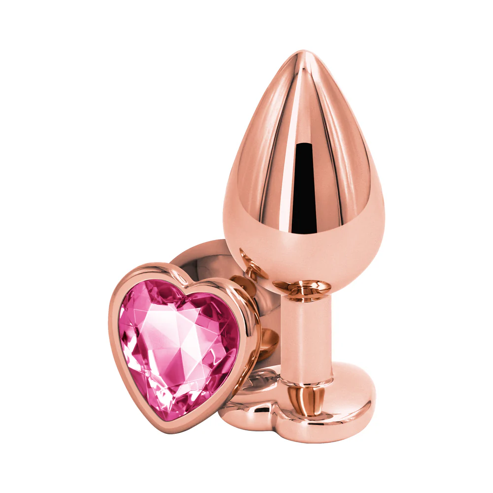 Rear Assets Rose Gold Heart Plug Medium Pink - Image 2