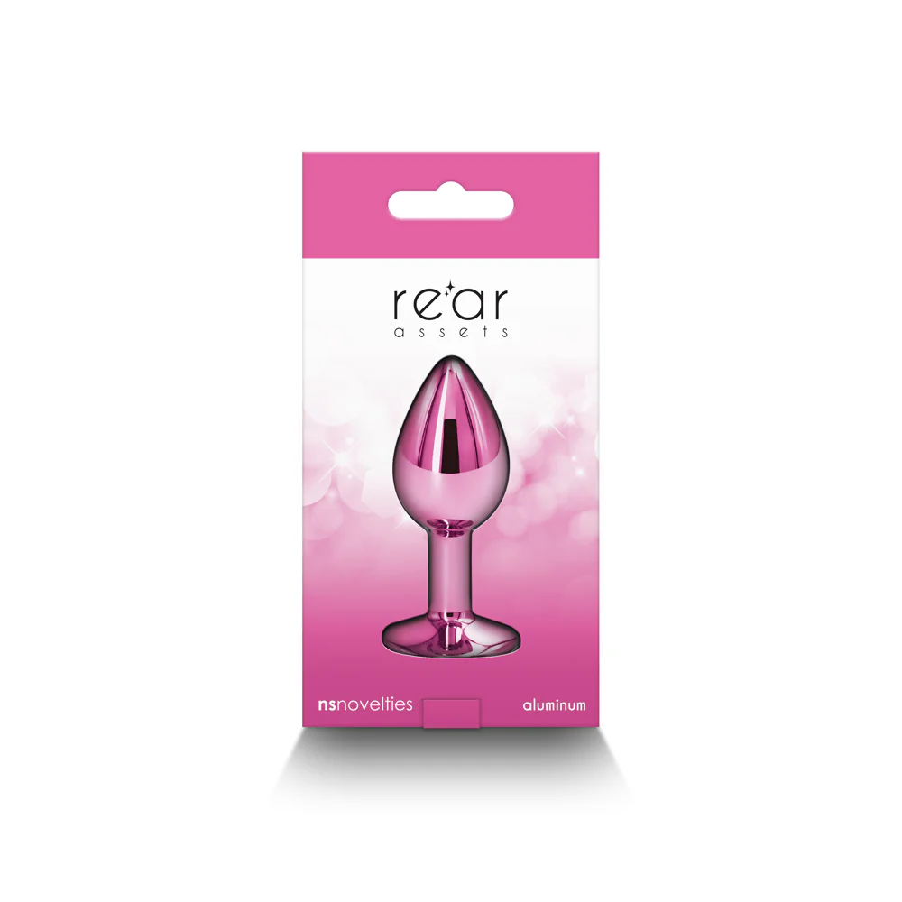 Rear Assets Metal Anal Plug Small Pink - Image 4