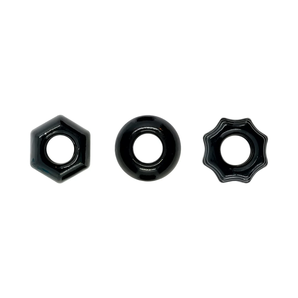 Renegade Chubbies Cock Rings 3-Pack Black - Image 2