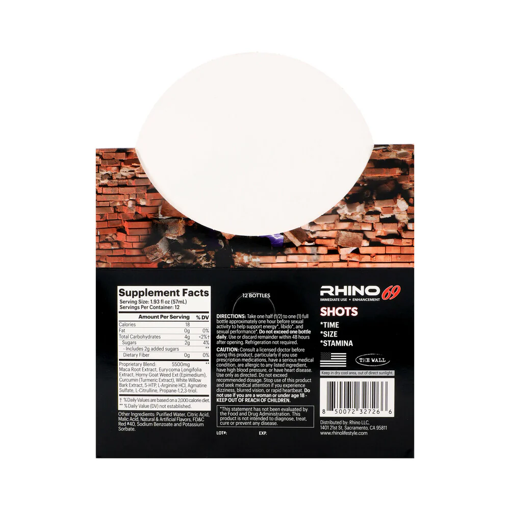 Rhino 69 Liquid Shots 2 oz. Bottles 12-Pack Display - Image 6