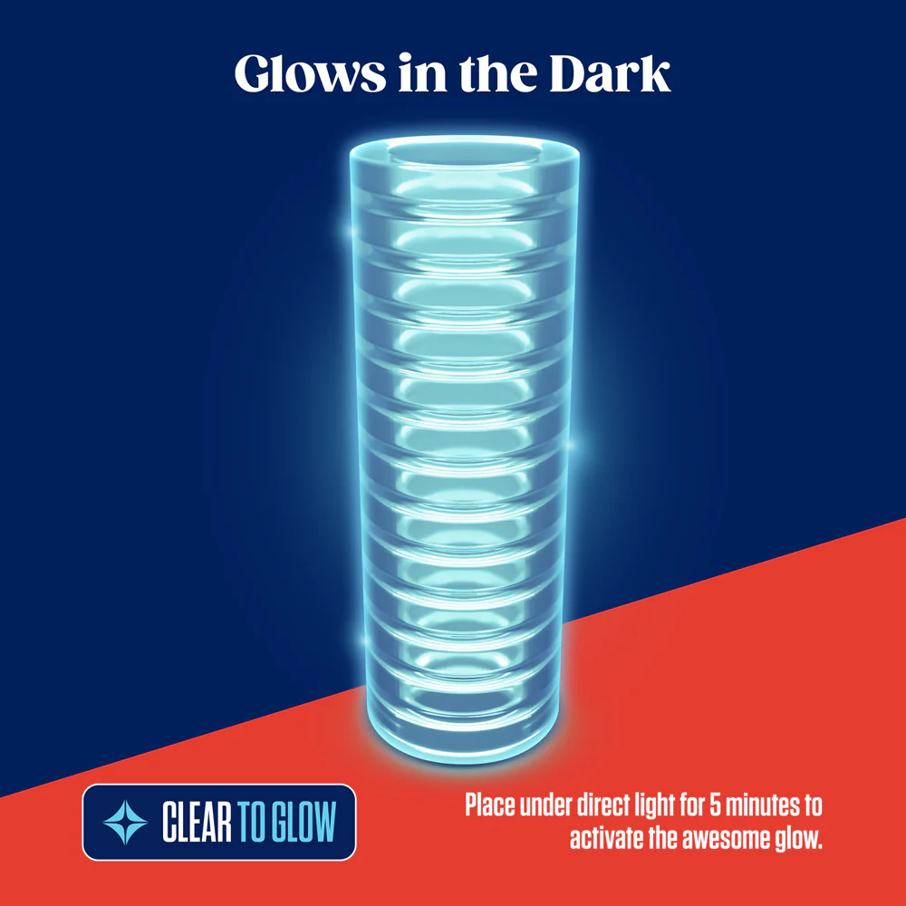 RIZE! Ribz Glow in the Dark Self-Lubricating Stroker Clear - Image 5