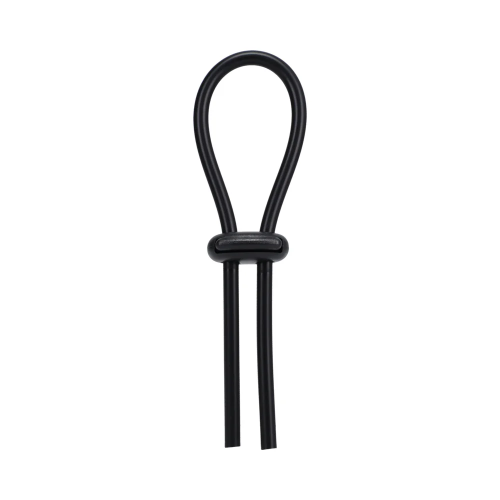 Rock Solid Black Silicone Double Lock Adjustable  Lasso/Bolo - Image 2