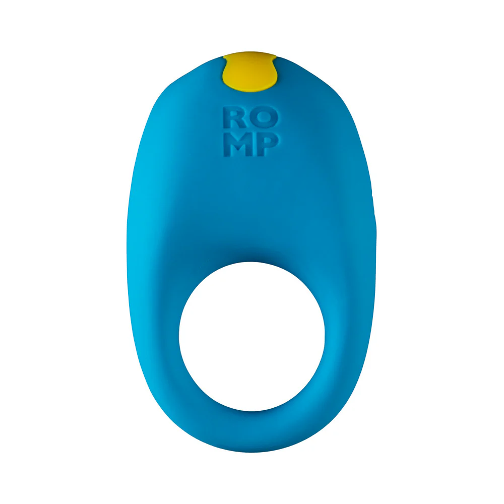 ROMP Juke Rechargeable Silicone Vibrating Penis Ring Light Blue - Image 2