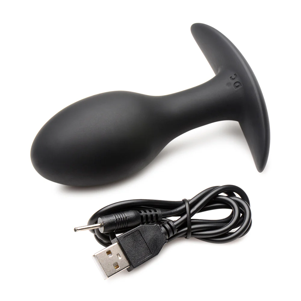 Curve Toys Rooster Rumbler Vibrating Silicone Anal Plug Large Black - Image 6