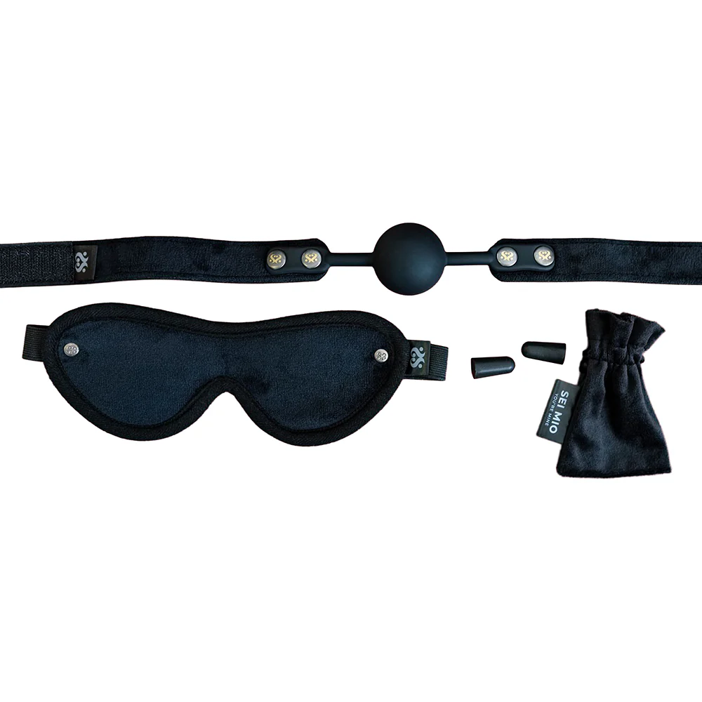 SEI MIO Sensory Surrender Blindfold, Gag and Earplug Kit - Image 2