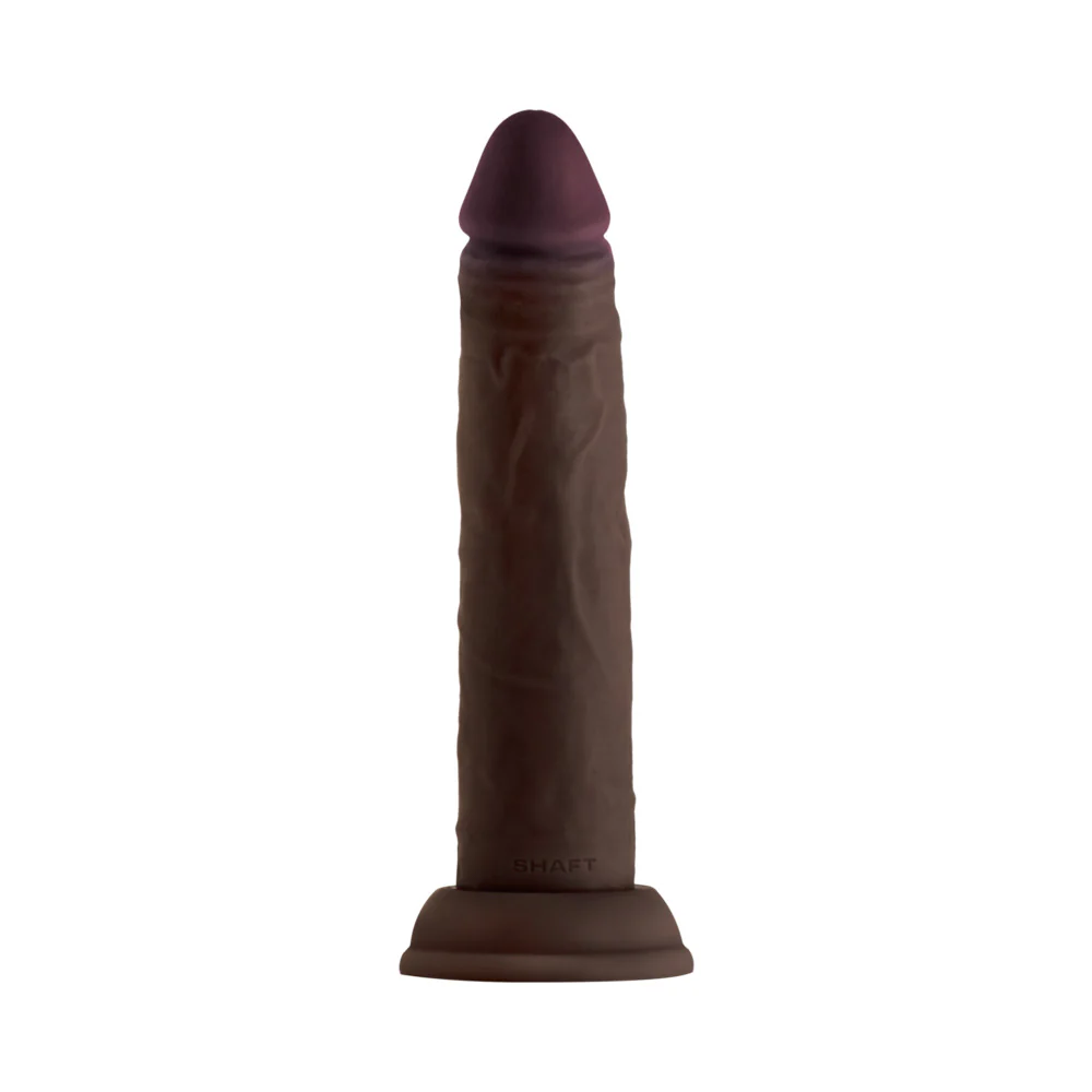 Shaft Model J: 7.5 in. Dual Density Silicone Dildo Mahogany - Image 3
