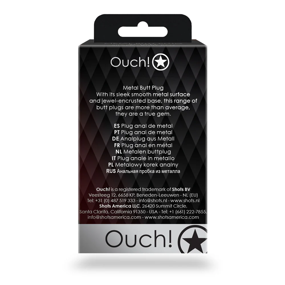 Ouch! Round Gem Butt Plug Small Silver/Ruby Red - Image 9