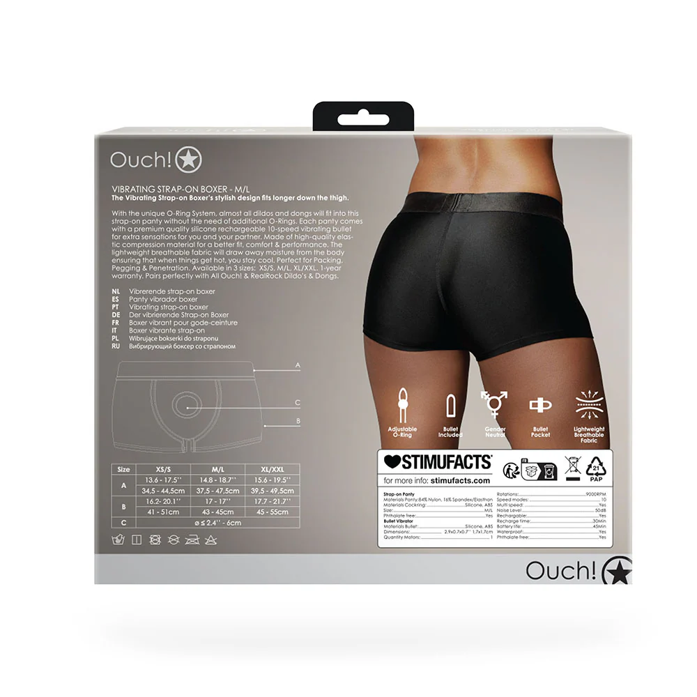 Ouch! Vibrating Strap-on Boxer Black M/L - Image 11