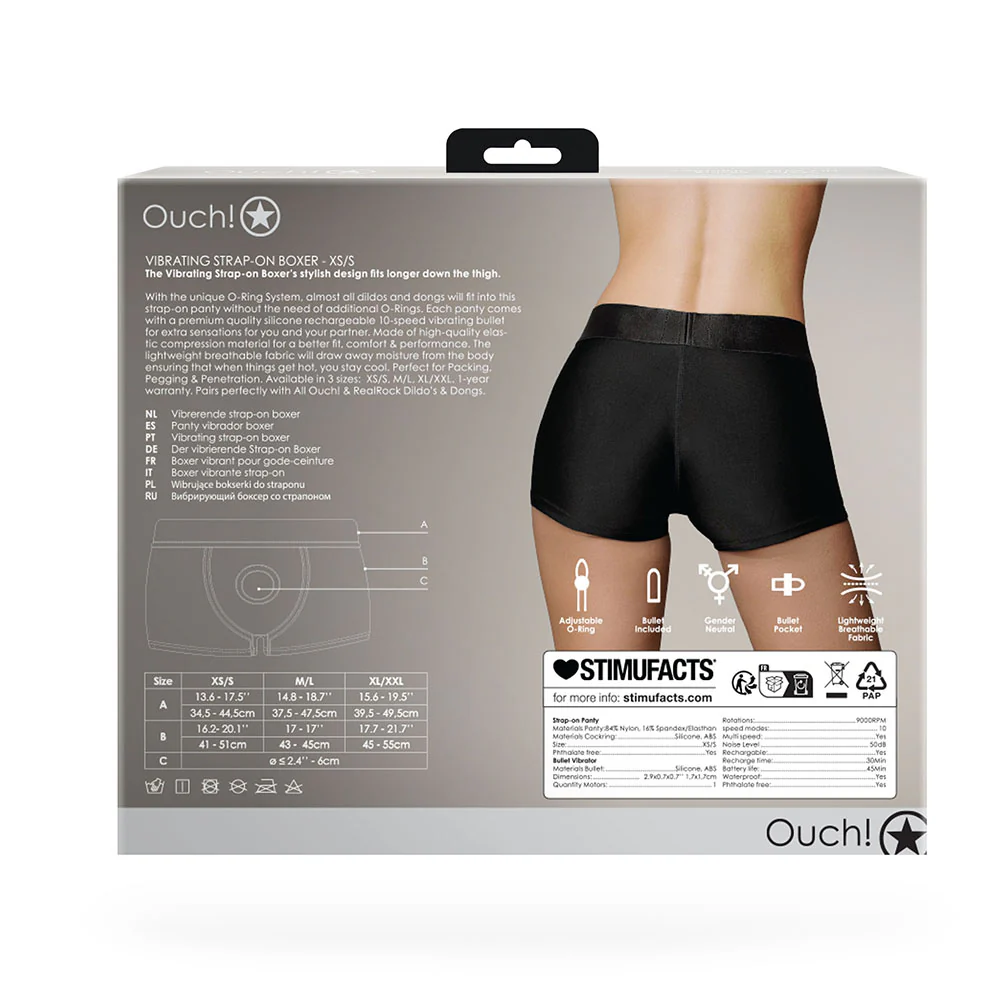 Ouch! Vibrating Strap-on Boxer Black XS/S - Image 11