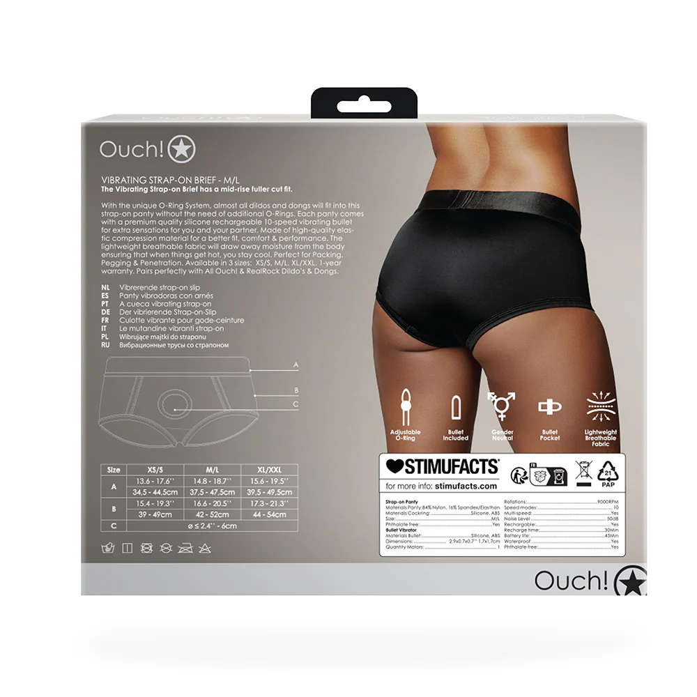 Ouch! Vibrating Strap-on Brief Black M/L - Image 11