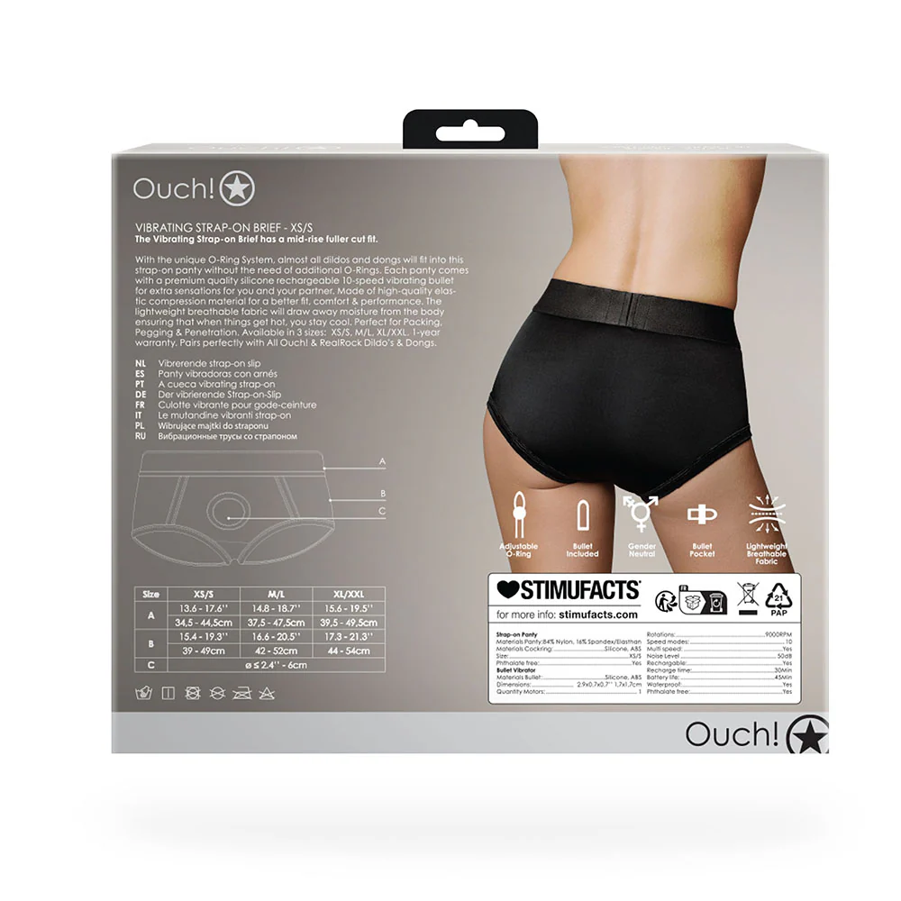 Ouch! Vibrating Strap-on Brief Black XS/S - Image 11