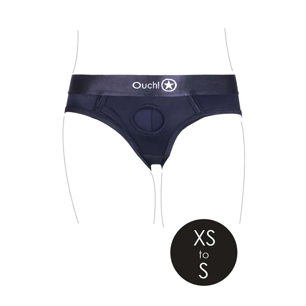 Ouch! Vibrating Strap-on High-cut Brief Black XS/S - Image 5