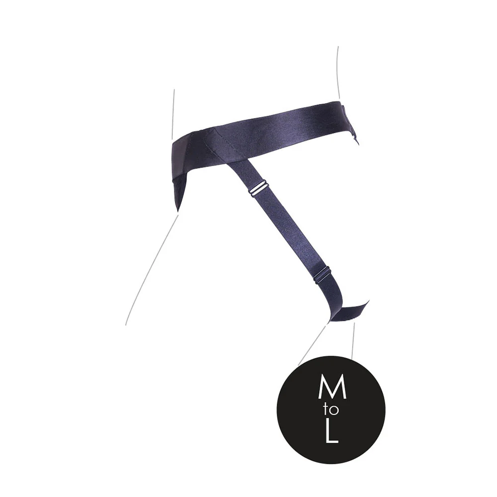 Ouch! Vibrating Strap-on Panty Harness with Open Back Black M/L - Image 7