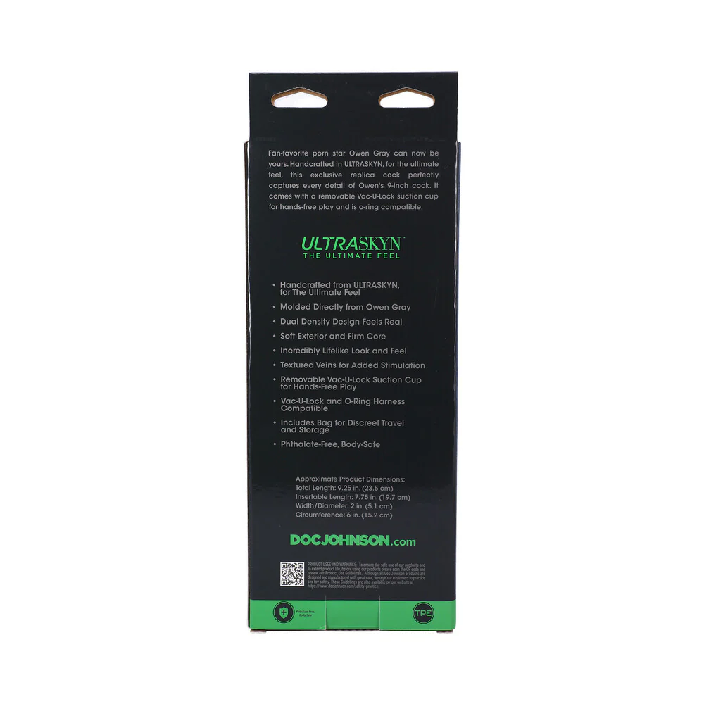 Signature Cocks Owen Gray 9 in. ULTRASKYN Dildo with Vac-U-Lock Suction Cup - Image 8