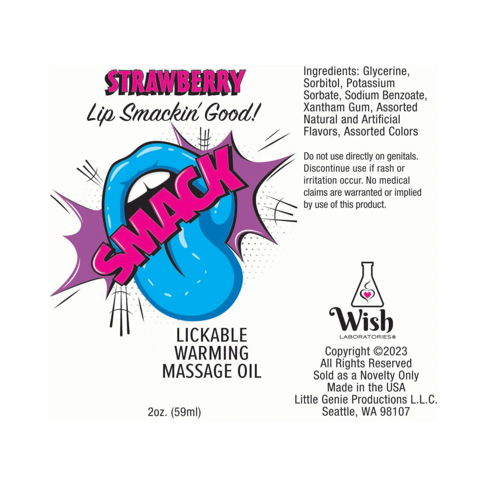 Smack Lickable Massage Oil 3 ml Pouch Strawberry 36-Piece Display - Image 3