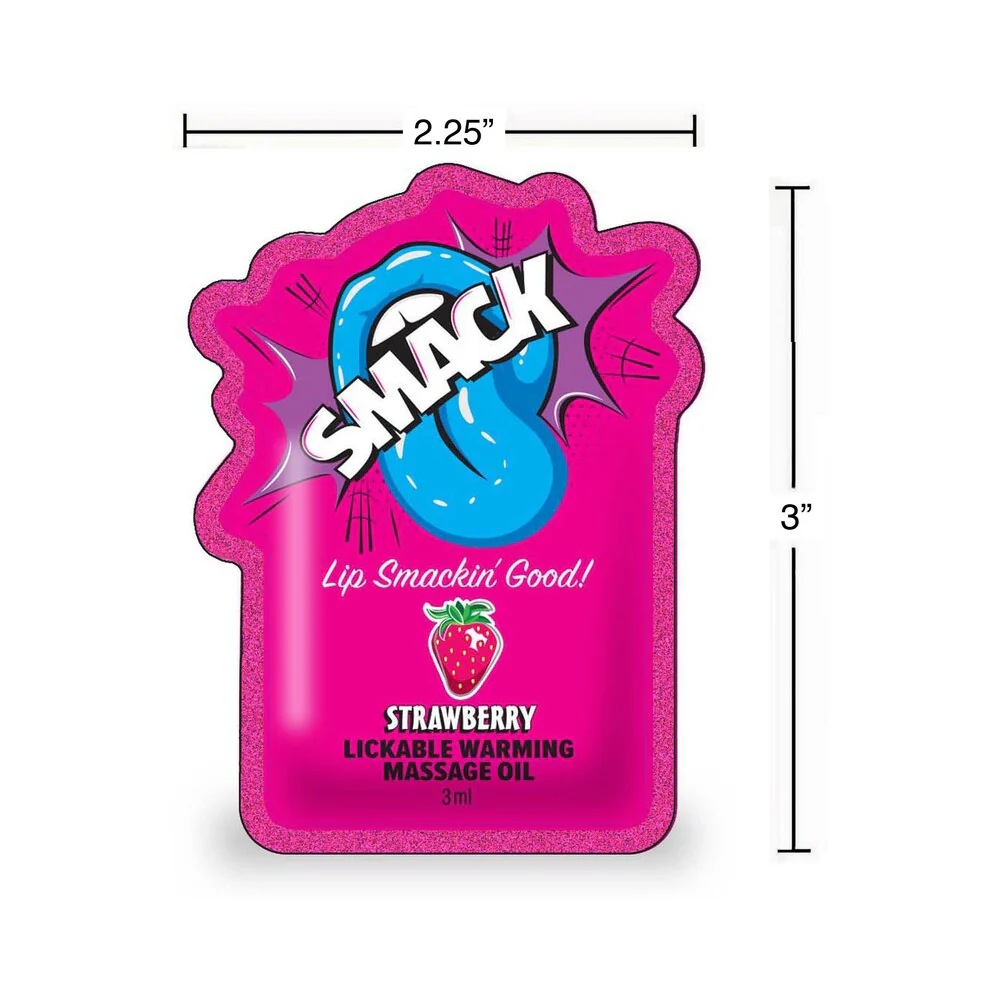 Smack Lickable Massage Oil 3 ml Pouch Strawberry 36-Piece Display - Image 4