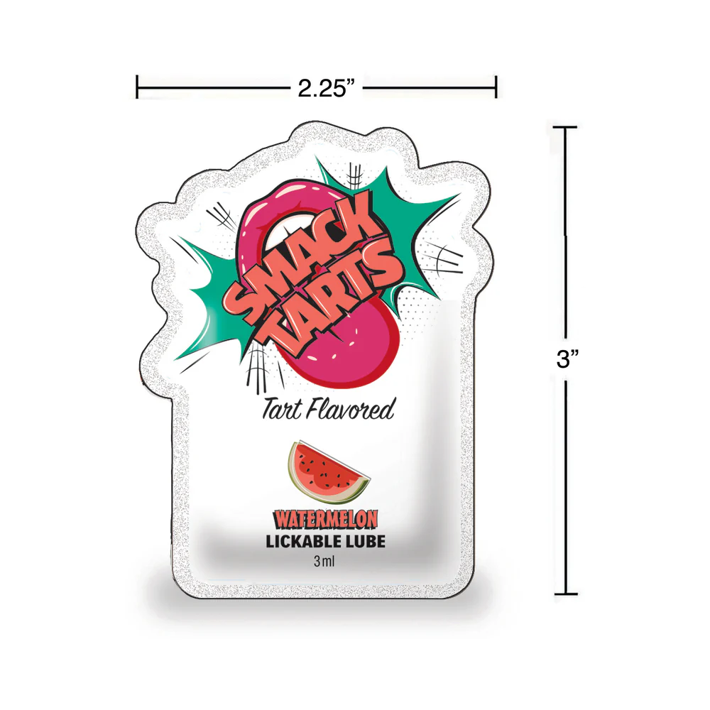 Smack Tarts Lickable Lube Sour Watermelon 3 ml Pouch 36-Piece Display - Image 3