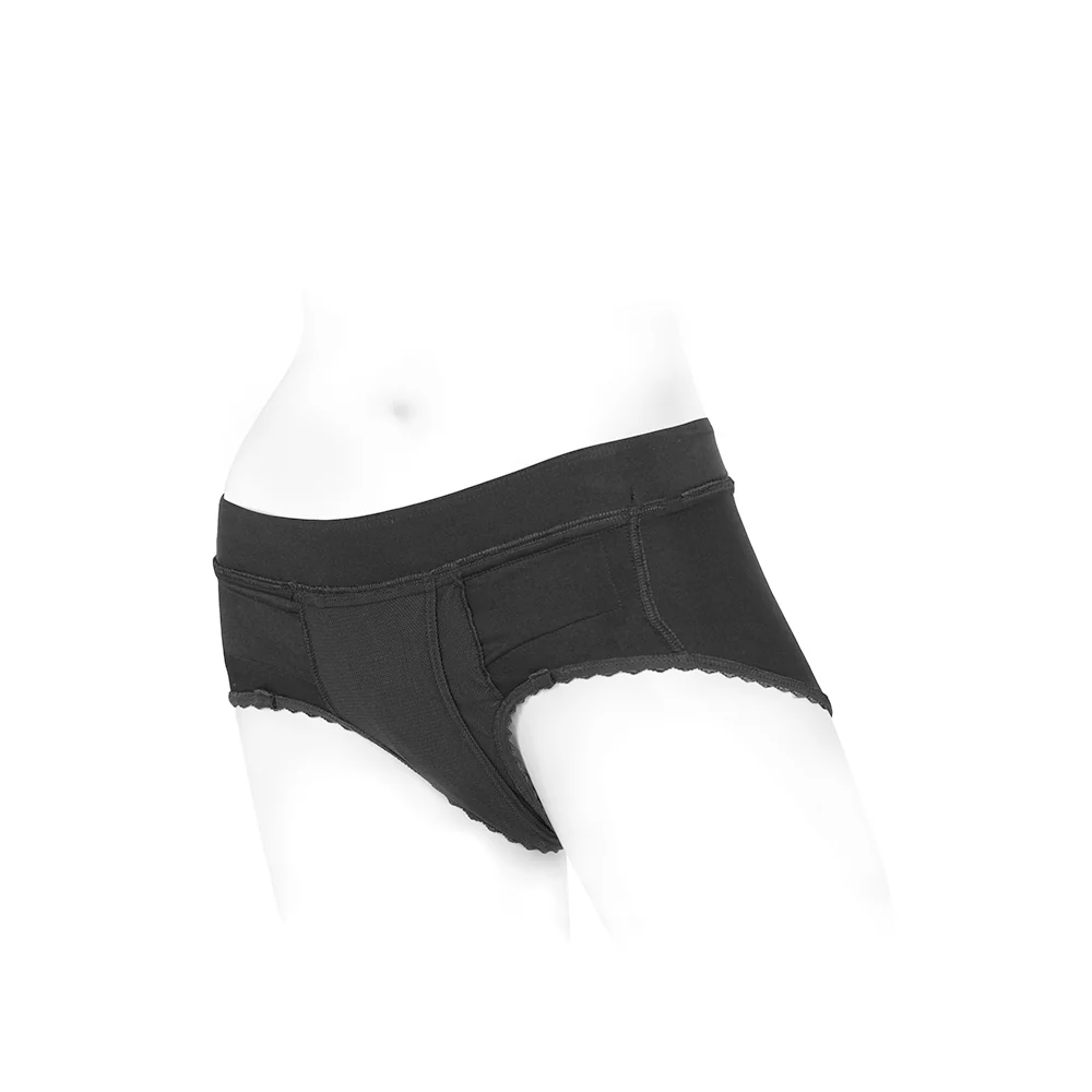 SpareParts Bella Cleavage Booty Short Harness Black Size 5XL - Image 7