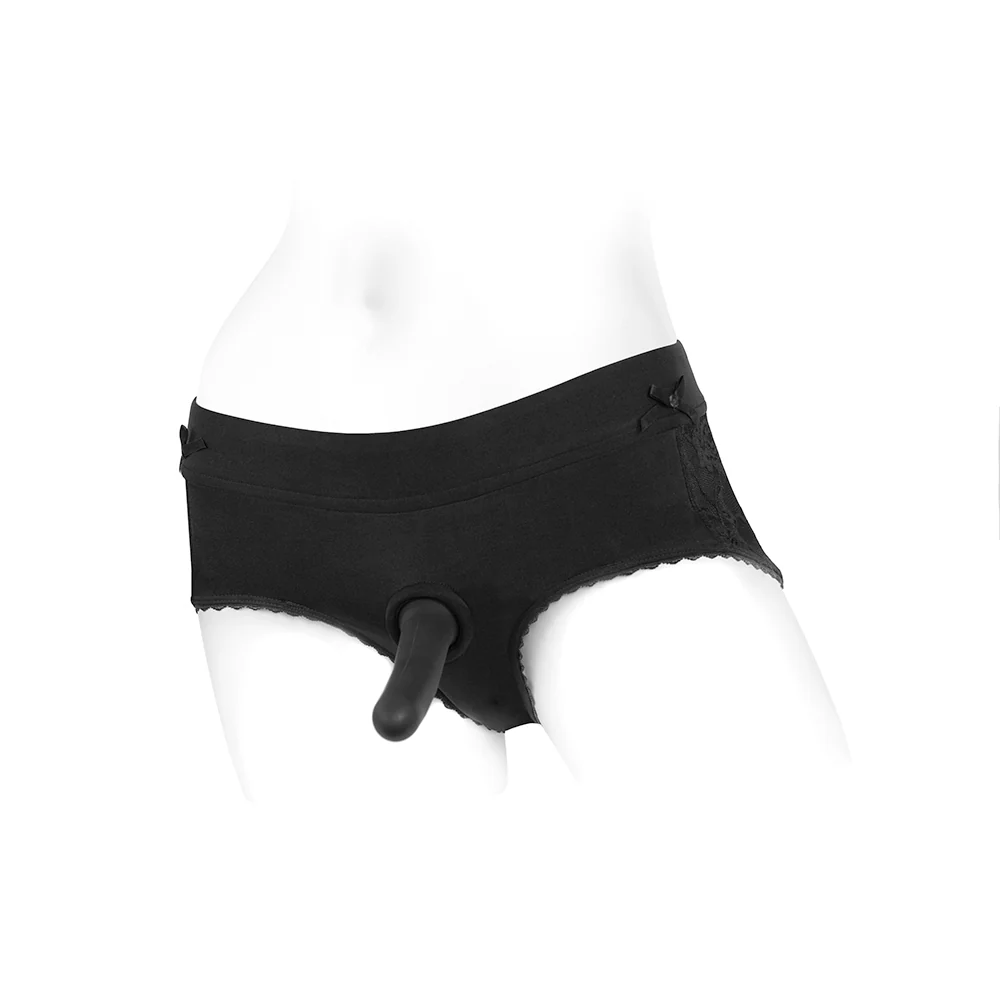 SpareParts Bella Cleavage Booty Short Harness Black Size L - Image 9