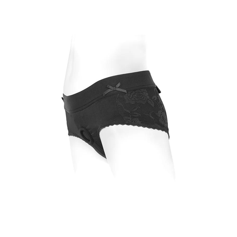 SpareParts Bella Cleavage Booty Short Harness Black Size M - Image 6
