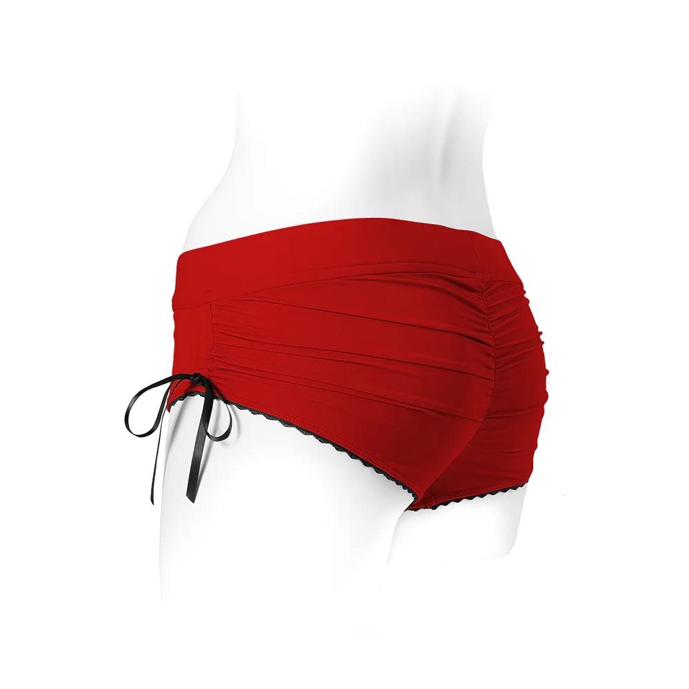 SpareParts Sasha Cinch Booty Short Harness Red/Black Size L - Image 4