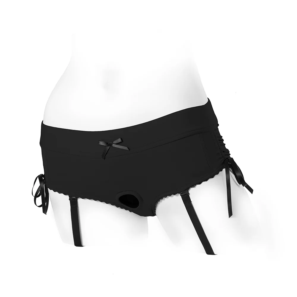 SpareParts Sasha Cinch Booty Short Harness Black Size S - Image 3