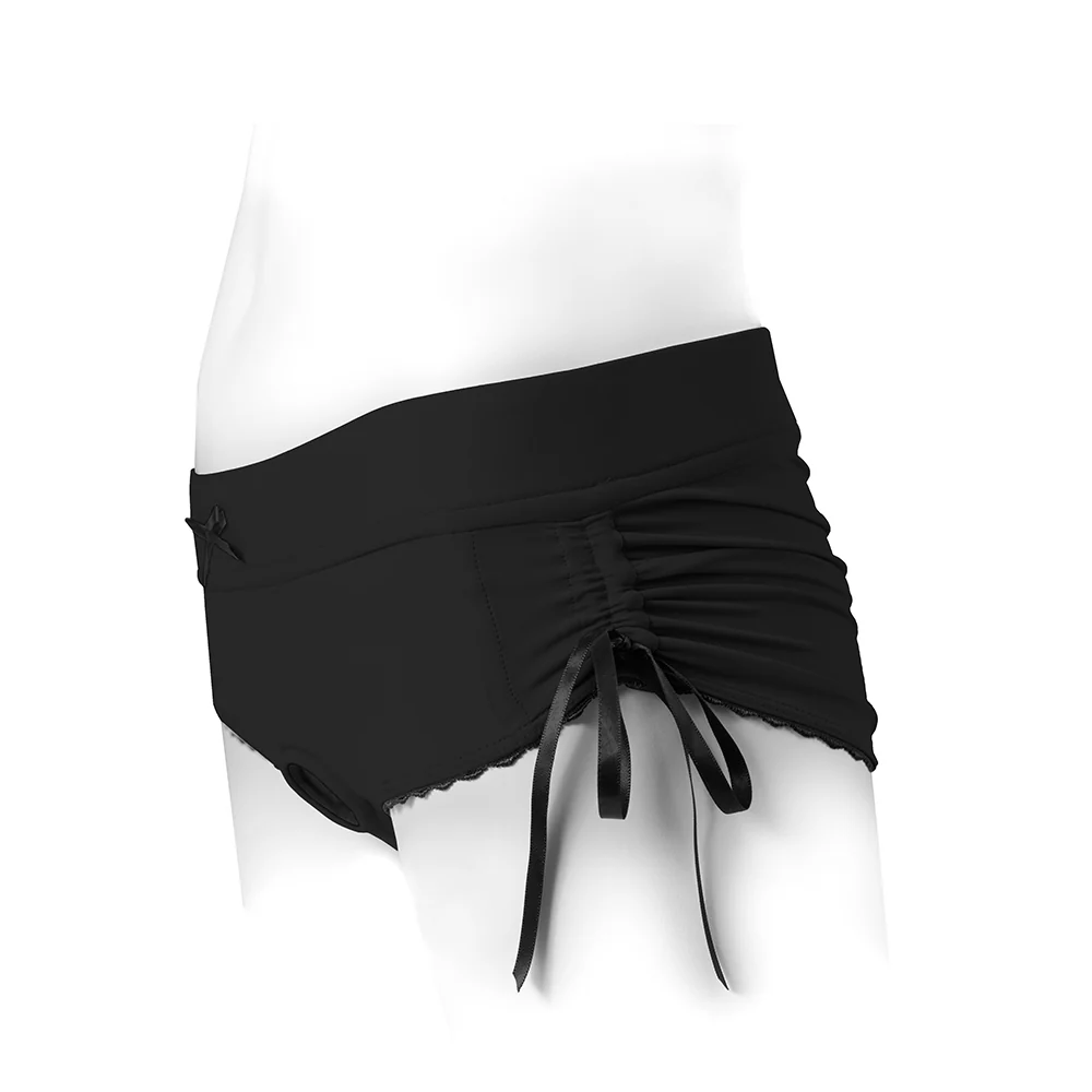 SpareParts Sasha Cinch Booty Short Harness Black Size S - Image 6
