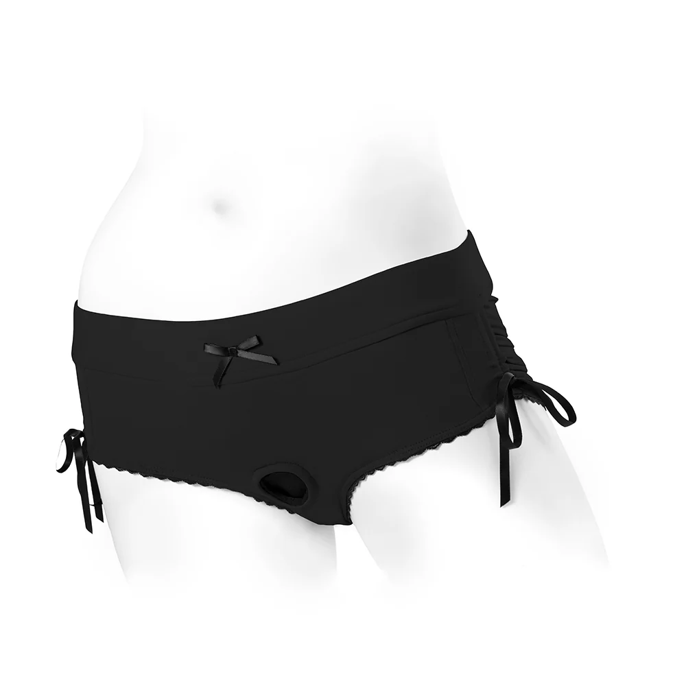 SpareParts Sasha Cinch Booty Short Harness Black Size 2XL - Image 2