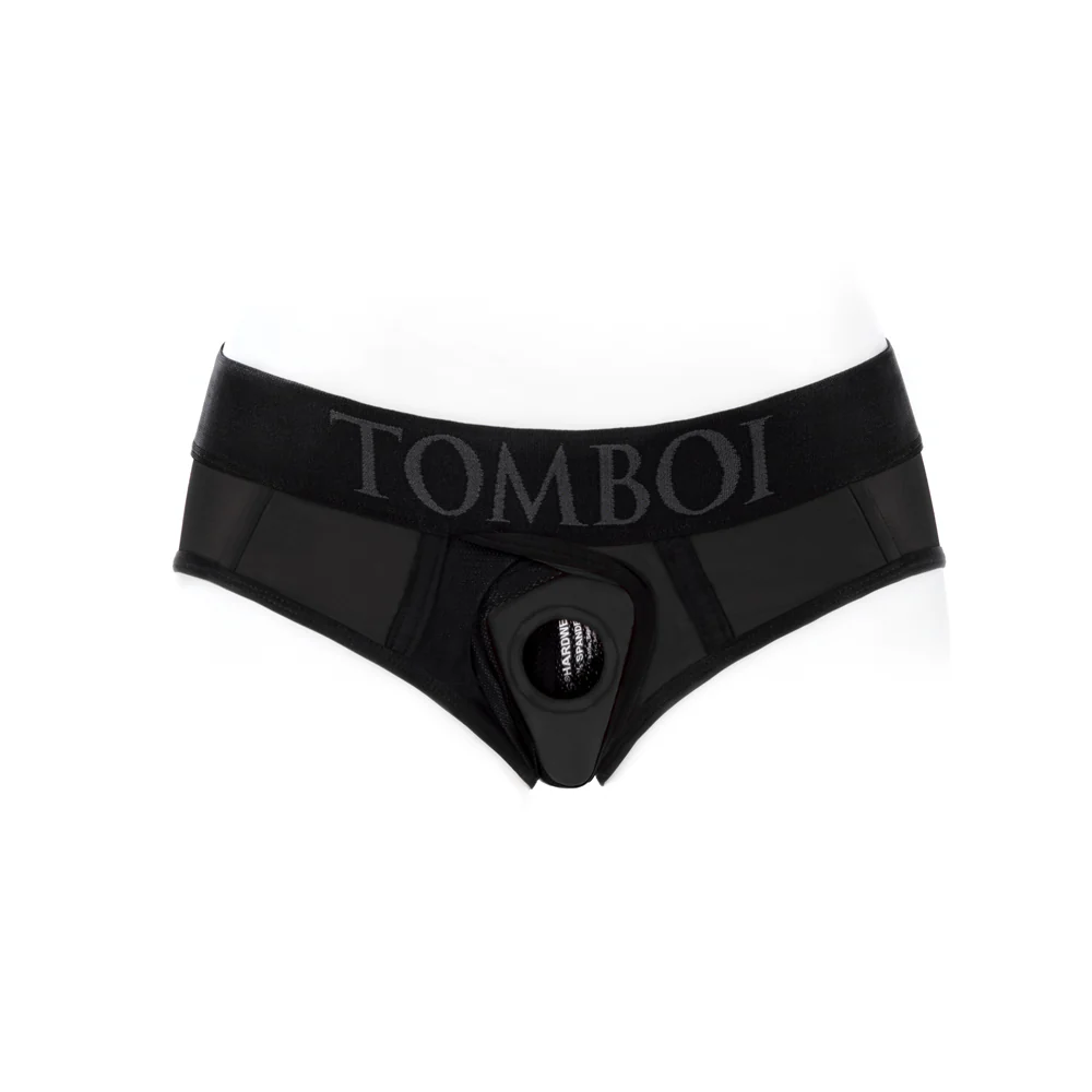 SpareParts Tomboi Cover Brief Style Underwear Harness Nylon Black/Black XXS - Image 2