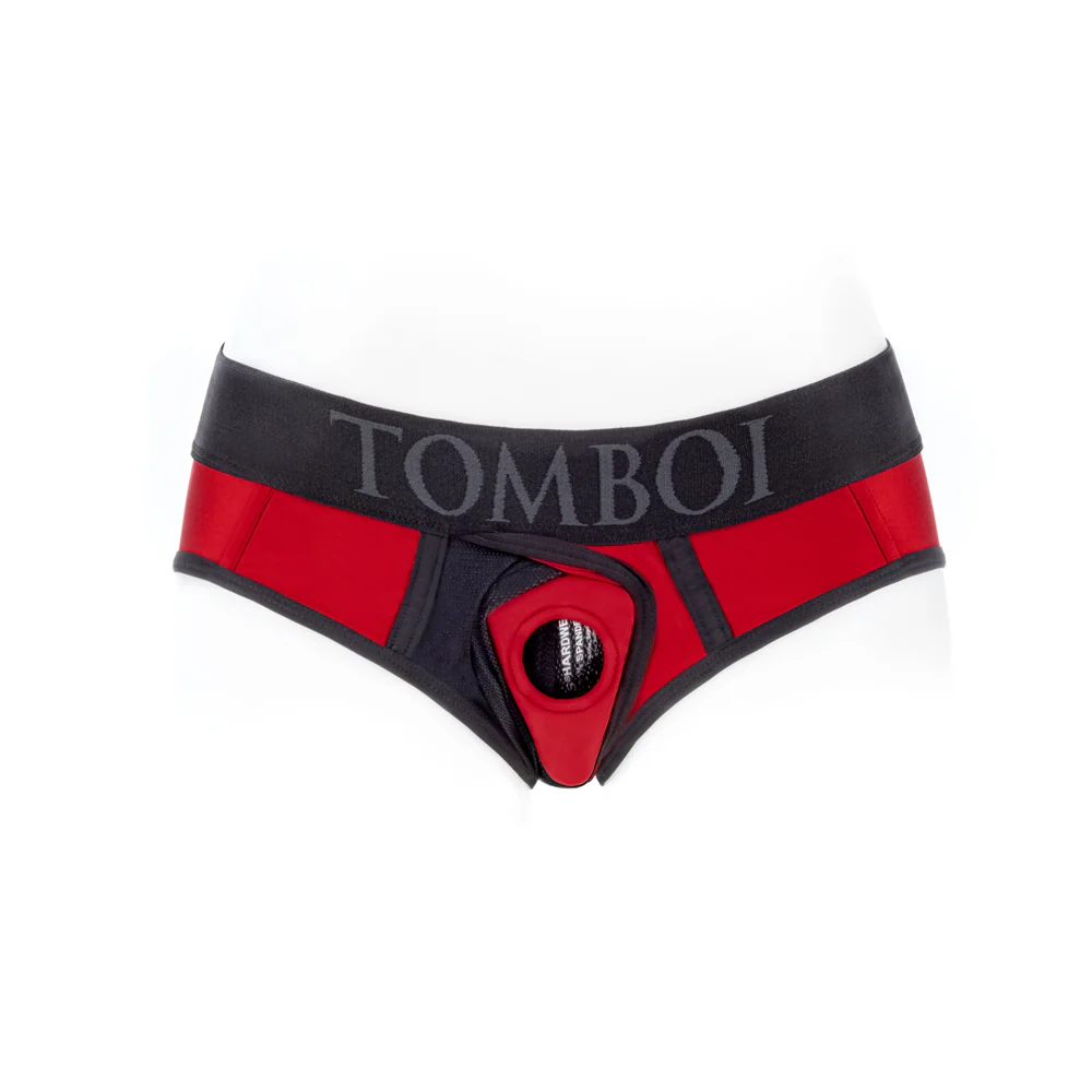 SpareParts Tomboi Cover Brief Style Underwear Harness Nylon Red/Black 4XL - Image 3