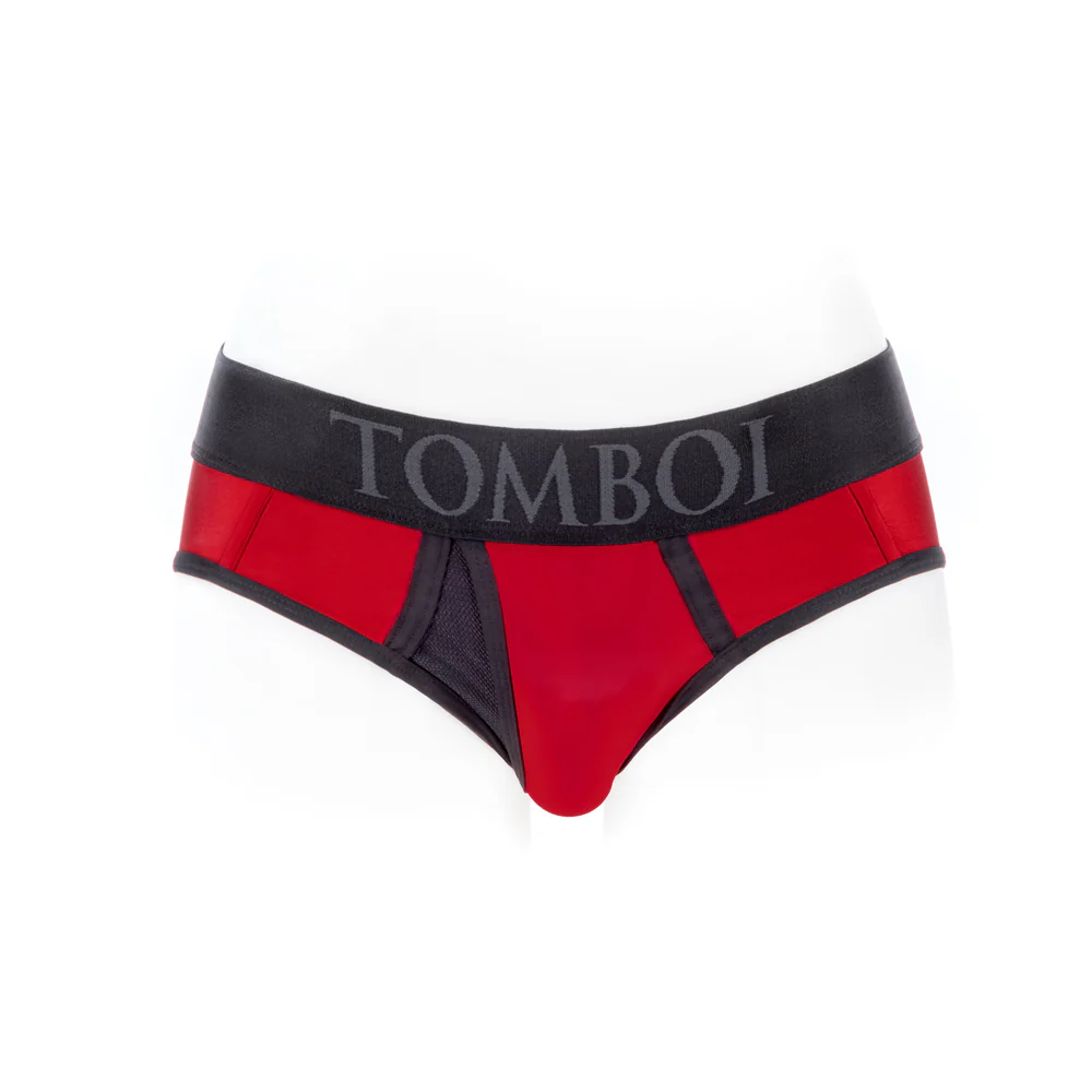 SpareParts Tomboi Cover Brief Style Underwear Harness Nylon Red/Black 5XL - Image 4