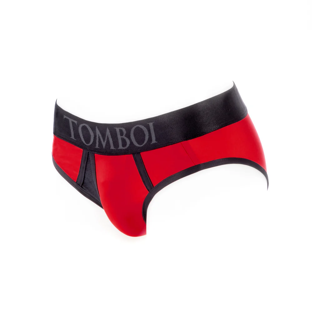 SpareParts Tomboi Cover Brief Style Underwear Harness Nylon Red/Black 5XL - Image 7