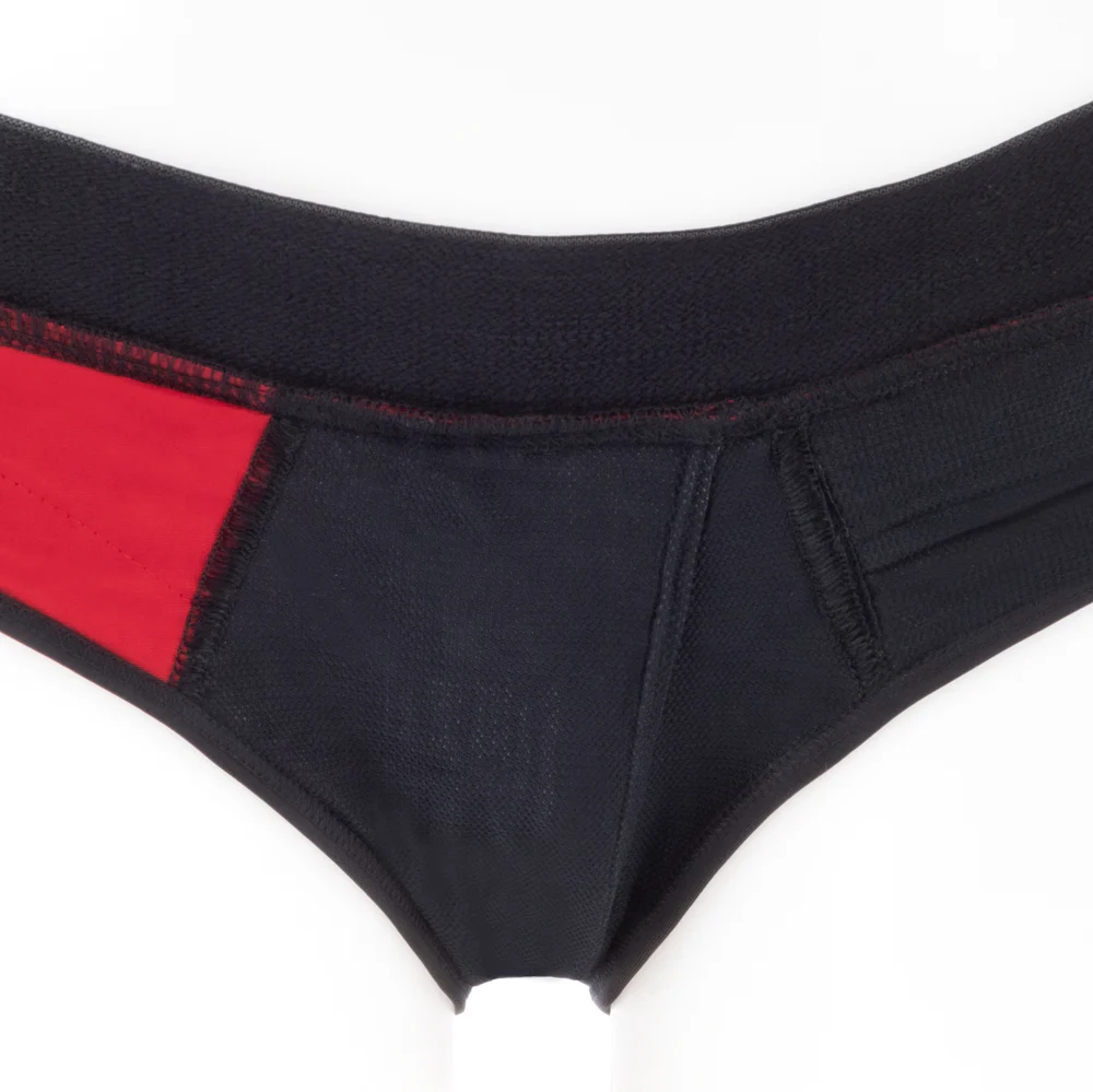 SpareParts Tomboi Cover Brief Style Underwear Harness Nylon Red/Black S - Image 10