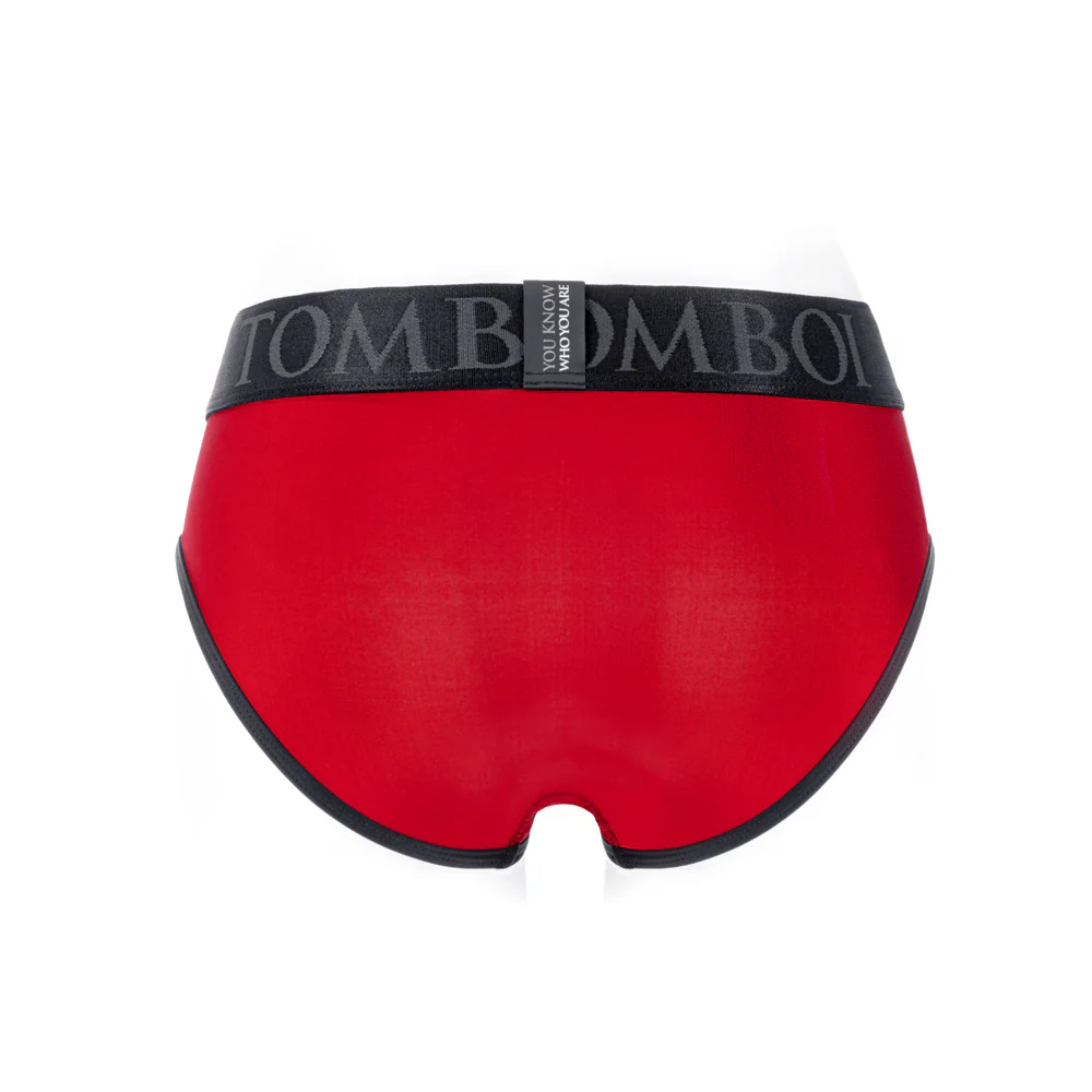SpareParts Tomboi Cover Brief Style Underwear Harness Nylon Red/Black S - Image 9