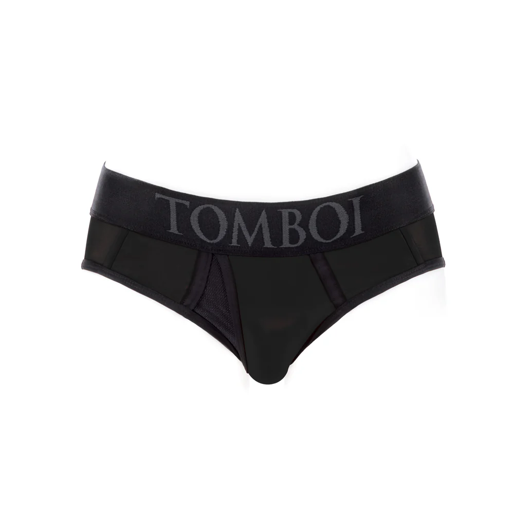 SpareParts Tomboi Cover Brief Style Underwear Harness Nylon Black/Black S - Image 4