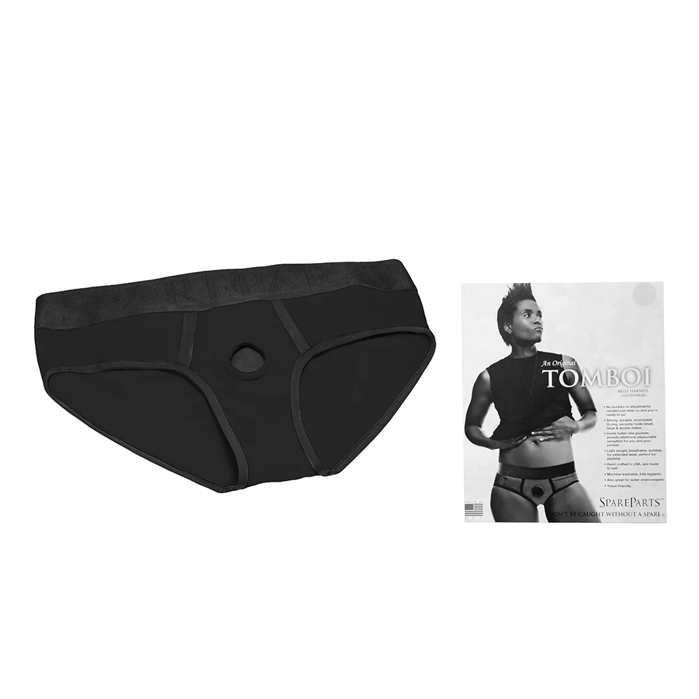 SpareParts Tomboi Nylon Briefs Harness Black Size L - Image 7
