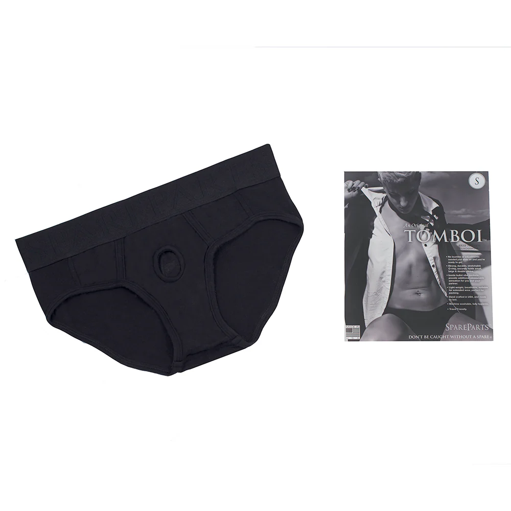 SpareParts Tomboi Rayon Briefs Harness Black Size M - Image 7