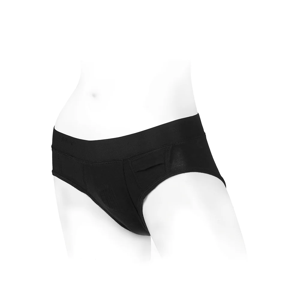 SpareParts Tomboi Rayon Briefs Harness Black Size XXS - Image 4