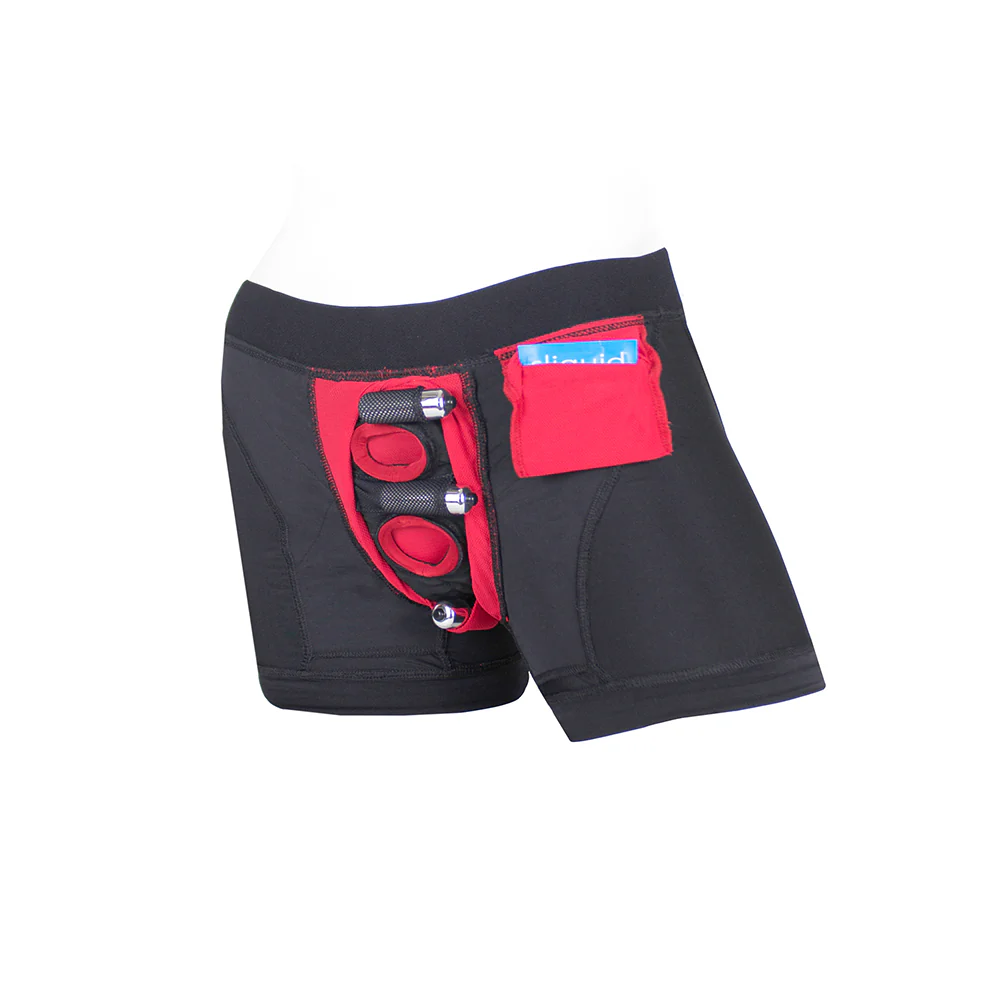 SpareParts Tomboii Nylon Boxer Briefs Harness Black/Red Size 2XL - Image 6
