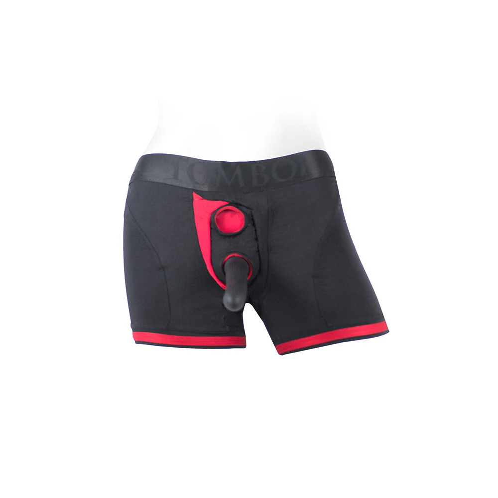 SpareParts Tomboii Nylon Boxer Briefs Harness Black/Red Size 3XL - Image 9