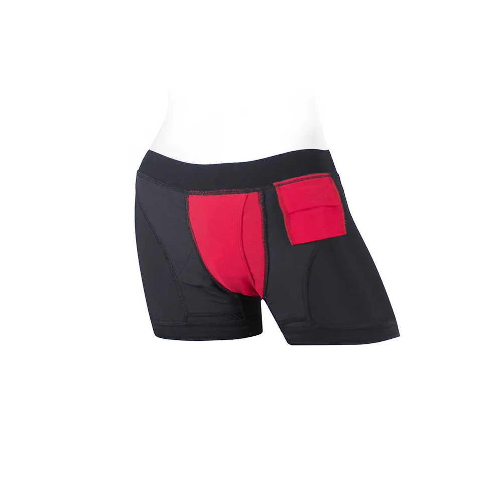 SpareParts Tomboii Nylon Boxer Briefs Harness Black/Red Size XXS - Image 5