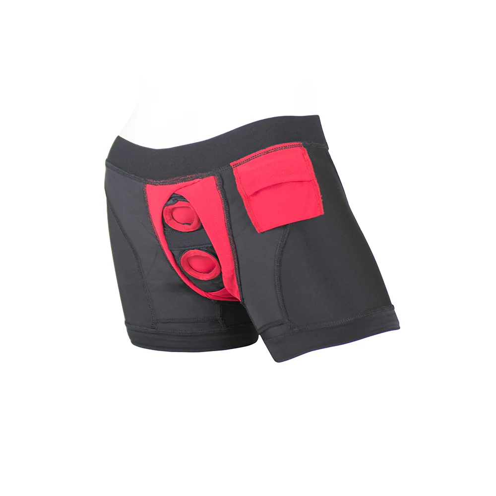 SpareParts Tomboii Nylon Boxer Briefs Harness Black/Red Size XL - Image 7