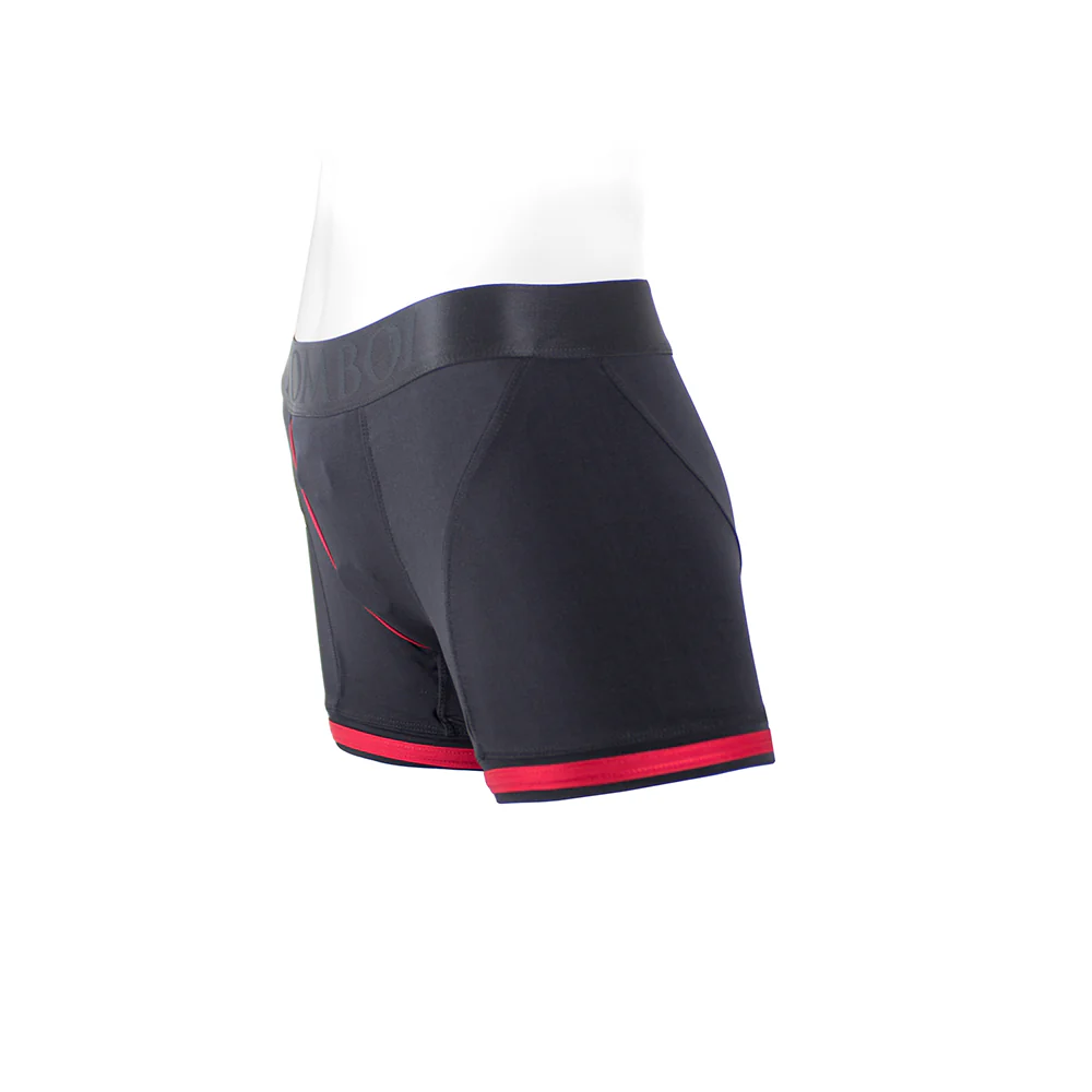 SpareParts Tomboii Nylon Boxer Briefs Harness Black/Red Size XS - Image 2