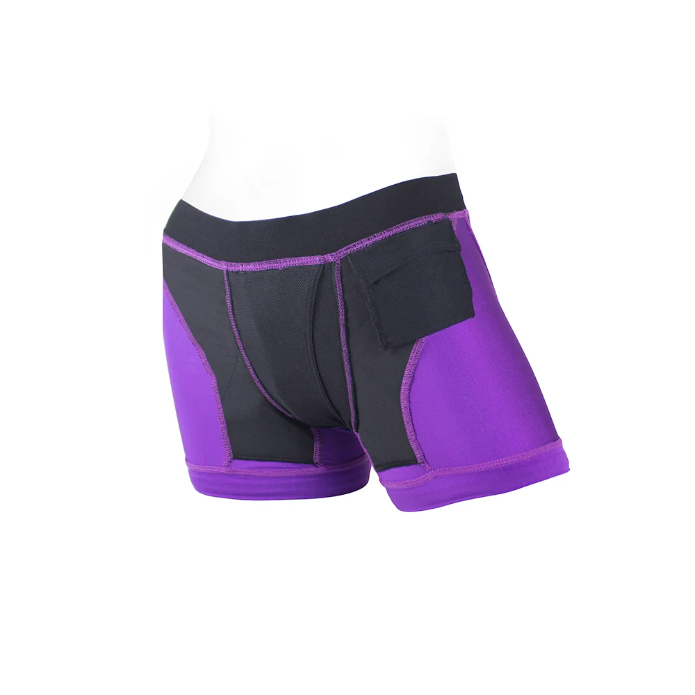 SpareParts Tomboii Nylon Boxer Briefs Harness Purple/Black Size S - Image 5