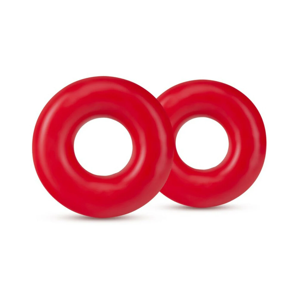 Stay Hard Donut Rings Oversized Cockring 2-Pack Red - Image 2