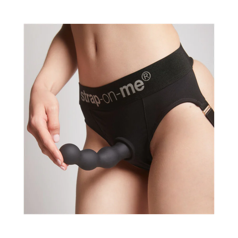 Strap-On-Me Hybrid Collection Silicone Dildo Plug Balls Black X-Large - Image 3