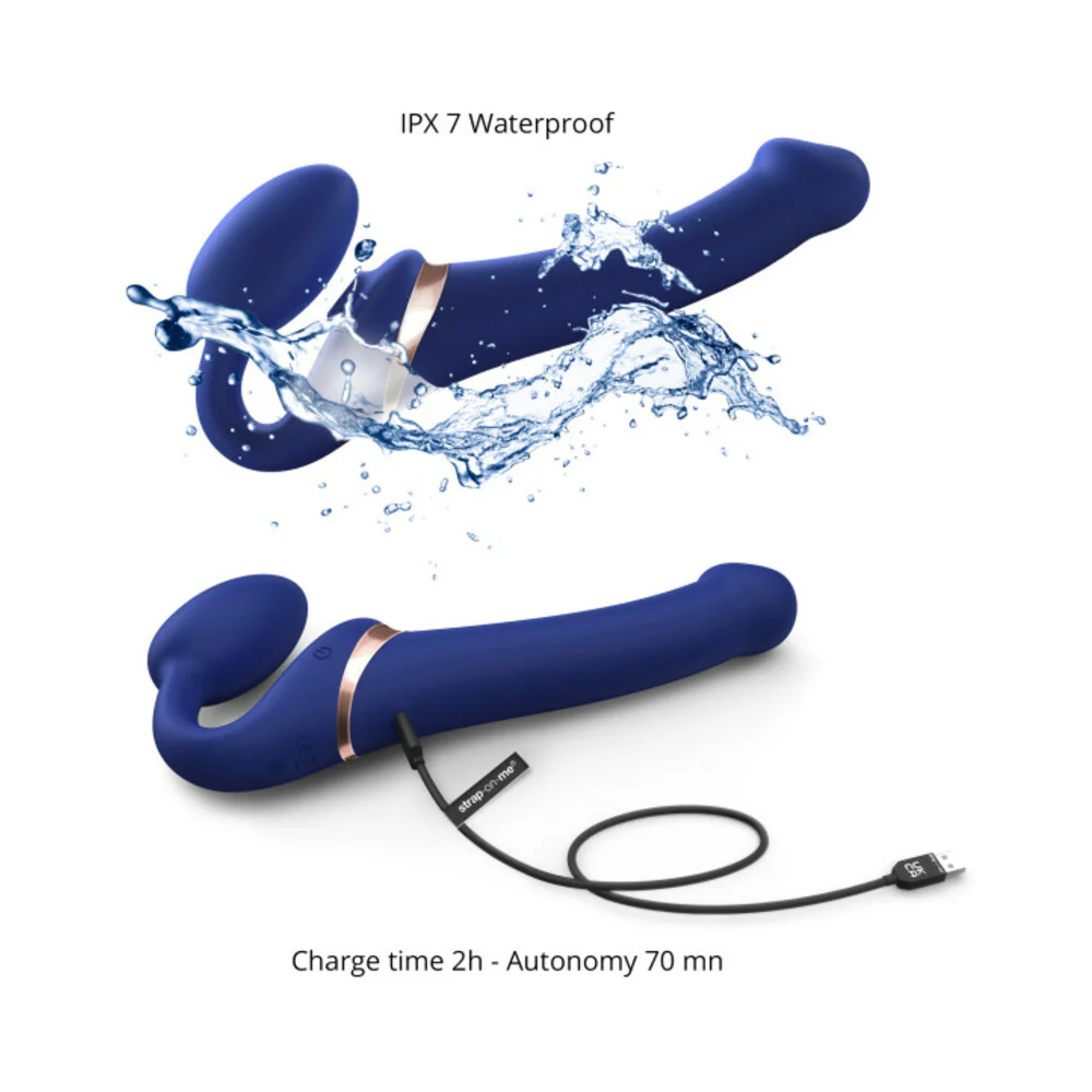 Strap-On-Me Multi Orgasm Bendable Strapless Strap-On Night Blue Large - Image 5