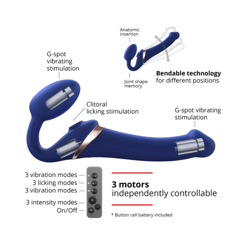 Strap-On-Me Multi Orgasm Bendable Strapless Strap-On Night Blue Large - Image 6