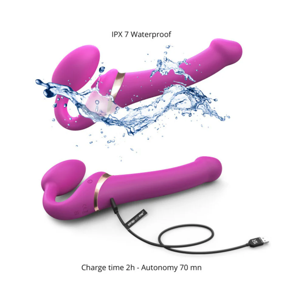 Strap-On-Me Multi Orgasm Bendable Strapless Strap-On Fuchsia Medium - Image 5